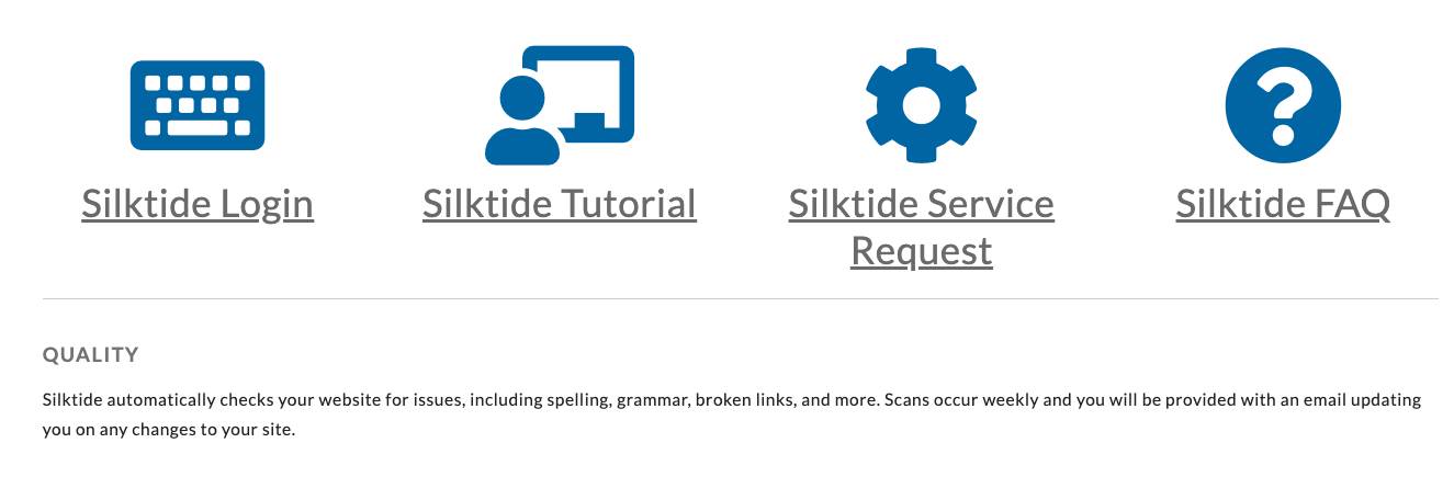 Screenshot of Silktide Page